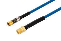 PE3M0340 - BMB Size 8 D38999 Contact Socket to SMA Female Cable Using PE-P141 Coax with HeatShrink, LF Solder