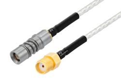 PE3M0343 - BMZ Size 8 D38999 Contact Socket to SMA Female Cable Using PE-SR405FL Coax with HeatShrink, LF Solder