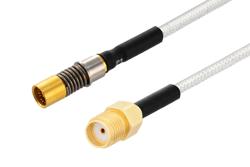 PE3M0347 - BMZ Size 8 D38999 Contact Socket (40 GHz) to SMA Female Cable Using PE-SR405FL Coax with HeatShrink, LF Solder