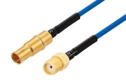 PE3M0356 - MIL Size 8 D38999 Contact Socket to SMA Female Cable Using PE-P086 Coax with HeatShrink, LF Solder
