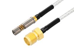 PE3M0358 - SMPM Size 12 D38999 Contact Socket to SMA Female Cable Using PE-SR047FL Coax with HeatShrink, LF Solder