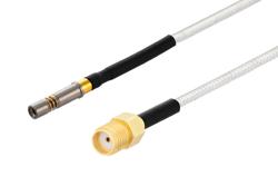 PE3M0360 - SMPM Size 12 D38999 Contact Socket to SMA Female Cable Using PE-SR405FL Coax with HeatShrink, LF Solder
