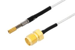 PE3M0362 - SMPS Size 16 D38999 Contact Socket to SMA Female Cable Using PE-SR047FL Coax with HeatShrink, LF Solder
