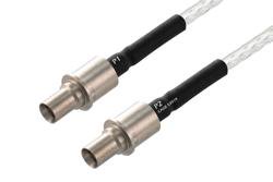 PE3M0375 - BMZ Size 8 D38999 Contact Pin to BMZ Size 8 D38999 Contact Pin (40 GHz) Cable Using PE-SR405FL Coax with HeatShrink, LF Solder