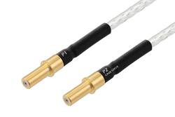 PE3M0384 - MIL Size 8 D38999 Contact Pin to MIL Size 8 D38999 Contact Pin Cable Using PE-141FL-NM Coax with HeatShrink, LF Solder