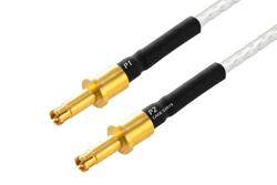 PE3M0387 - SMPM Size 12 D38999 Contact Pin to SMPM Size 12 D38999 Contact Pin Cable Using PE-SR405FL Coax with HeatShrink, LF Solder