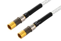 PE3M0402 - BMZ Size 8 D38999 Contact Socket (40 GHz) to BMZ Size 8 D38999 Contact Socket Cable Using PE-SR405FL Coax with HeatShrink, LF Solder