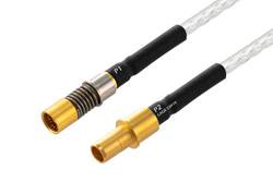PE3M0422 - BMA Size 8 D38999 Contact Pin to BMA Size 8 D38999 Contact Socket Cable Using PE-141FL-NM Coax with Heat Shrink, LF Solder