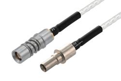 PE3M0426 - BMZ Size 8 D38999 Contact Pin to BMZ Size 8 D38999 Contact Socket Cable Using PE-SR405FL Coax with Heat Shrink, LF Solder
