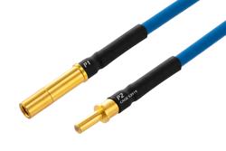 PE3M0433 - MIL Size 12 D38999 Contact Pin to MIL Size 12 D38999 Contact Socket Cable Using PE-P086 Coax with Heat Shrink, LF Solder