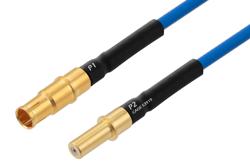 PE3M0437 - MIL Size 8 D38999 Contact Pin to MIL Size 8 D38999 Contact Socket Cable Using PE-P141 Coax with Heat Shrink, LF Solder