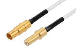 PE3M0438 - MIL Size 8 D38999 Contact Pin to MIL Size 8 D38999 Contact Socket Cable Using PE-SR405FL Coax with Heat Shrink, LF Solder