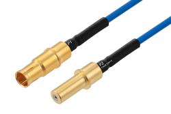 PE3M0439 - MIL Size 8 D38999 Contact Pin to MIL Size 8 D38999 Contact Socket Cable Using PE-P086 Coax with Heat Shrink, LF Solder