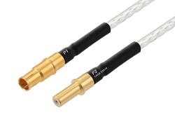 PE3M0440 - MIL Size 8 D38999 Contact Pin to MIL Size 8 D38999 Contact Socket Cable Using PE-141FL-NM Coax with Heat Shrink, LF Solder
