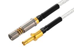PE3M0443 - SMPM Size 12 D38999 Contact Pin to SMPM Size 12 D38999 Contact Socket Cable Using PE-SR405FL Coax with Heat Shrink, LF Solder