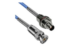 PE3MP2414 - 78 Ohm TRB Bend Relief 3-Slot Solder/Clamp Plug to Bend Relief 3-Lug Solder/Clamp Insulated Bulkhead Jack for PE-30-02001 Twinax Cable