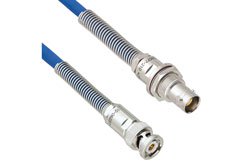 PE3MSA00232 - Halogen Free Bend Relief 3-Slot TRB Plug to Bend Relief 3-Lug TRB Bulkhead Non-Insulated Jack for 78 Ohm TWCH-78-2 Cable