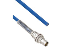 PE3MSA00404 - Halogen Free Bend Relief 3-Lug TRB Non-Insulated Bulkhead Jack with Blunt Cut for 78 Ohm TWCH-78-2 Cable