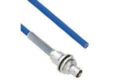 PE3MSA00405 - Halogen Free Bend Relief 3-Lug TRB Bulkhead Insulated Jack with Blunt Cut for 78 Ohm TWCH-78-2 Cable