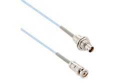PE3MSA00445 - Lead Free Bend Relief 3-Slot TRB Plug to Bend Relief 3-Lug TRB Bulkhead Insulated Jack for 78 Ohm M17/176-00002 Cable
