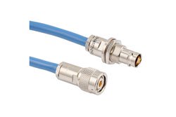 PE3MSA00565 - Lead Free TRB Threaded Plug to 3-Lug TRB Non-Insulated Bulkhead Jack for PE-30-02001 Cable