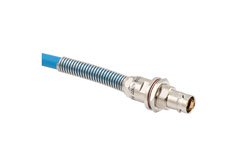 PE3MSA00596 - LSZH Bend Relief 3-Lug TRB Non-Insulated Bulkhead Jack with Blunt Cut 1553 Cable Using 78 Ohm TWCH-78-2 Twinax