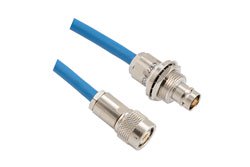PE3MSA00599 - Lead Free LSZH Threaded TRB Plug to 3-Lug TRB Bulkhead Insulated Jack for 78 Ohm TWCH-78-2 Cable