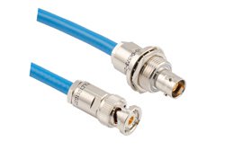 PE3MSA00654 - TRB 3-Slot Plug to TRB 3-Lug Jack Insulated Bulkhead 1553 Cable Using 124 Ohm TWC-124-2 Coax
