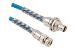 PE3MSA00659 - TRB 3-Slot Plug to TRB 3-Lug Jack Insulated Bulkhead 1553 Cable Using 124 Ohm TWC-124-2 Coax Bend Relief Spring