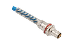 PE3MSA00671 - TRB 3-Lug Jack Bulkhead to Blunt Cut Genderless 1553 Cable Using 124 Ohm TWC-124-2 Coax Bend Relief Spring