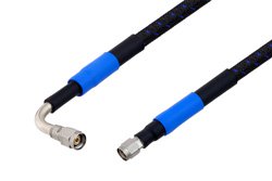 1.85mm Male to 1.85mm Male Right Angle Precision Cable Using High Flex VNA Test Coax, RoHS