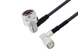 PE3W00020 - N Male Right Angle to TNC Male Right Angle Low Loss Cable Using LMR-195 Coax