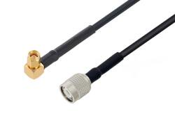PE3W00023/HS - SMA Male Right Angle to TNC Male Low Loss Cable Using LMR-200 Coax with HeatShrink