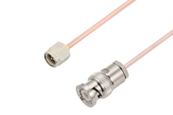 PE3W00079LF - SMA Male to BNC Male Cable Using RG405 Coax , LF Solder