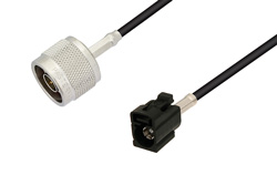 PE3W00295 - N Male to Black FAKRA Jack Cable Using LMR-100 Coax