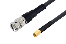 PE3W00341/HS - SMA Male to BNC Male Cable Using LMR-240 Coax with HeatShrink