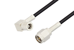 PE3W00416 - SMA Male to SMB Plug Right Angle Cable Using PE-C100-LSZH Coax