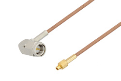 PE3W00425 - SMA Male Right Angle to MMCX Plug Cable Using RG178 Coax