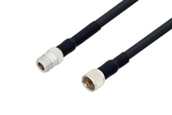 PE3W00707/HS - N Female to UHF Male Low Loss Cable Using LMR-400 Coax with HeatShrink
