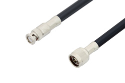 PE3W00710 - N Male to BNC Male Cable Using LMR-400-DB Coax