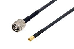PE3W00732/HS - Reverse Polarity TNC Plug to SMA Male Low Loss Cable Using LMR-240 Coax with HeatShrink