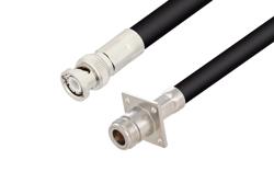 PE3W00750 - N Female 4 Hole Flange to BNC Male Cable Using RG213 Coax