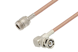 PE3W00891 - N Female to BNC Male Right Angle Cable Using PE-P195 Coax