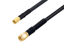 PE3W00906/HS - Reverse Polarity SMA Male to SMA Male Cable Using LMR-240 Coax with HeatShrink