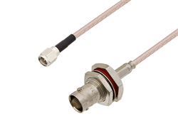 PE3W01188 - SMA Male to BNC Female Bulkhead Cable Using RG316 Coax