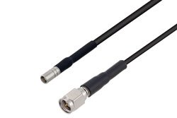 PE3W01206/HS - MCX Jack to SMA Male Low Loss Cable Using LMR-100 Coax with HeatShrink