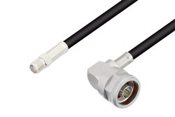 PE3W01252 - SMA Female to N Male Right Angle Cable Using RG58 Coax