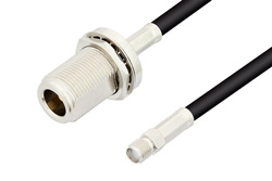 PE3W01255 - SMA Female to N Female Bulkhead Cable Using RG223 Coax