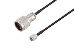 PE3W01260/HS - N Male to SMA Male Low Loss Cable Using LMR-100 Coax with HeatShrink