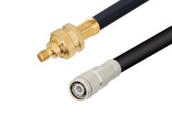 PE3W01296 - SMA Female to TNC Male Low Loss Cable Using PE-C400 Coax